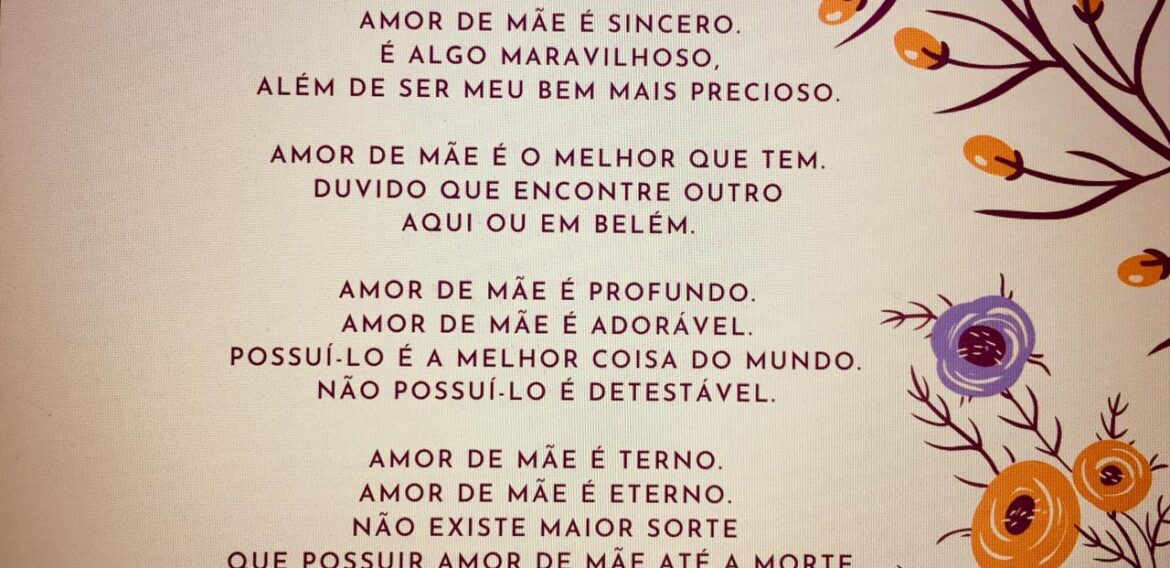 Homenagem do aluno Vinicius Garibaldi Ribeiro do 6° ano A todas as mães!